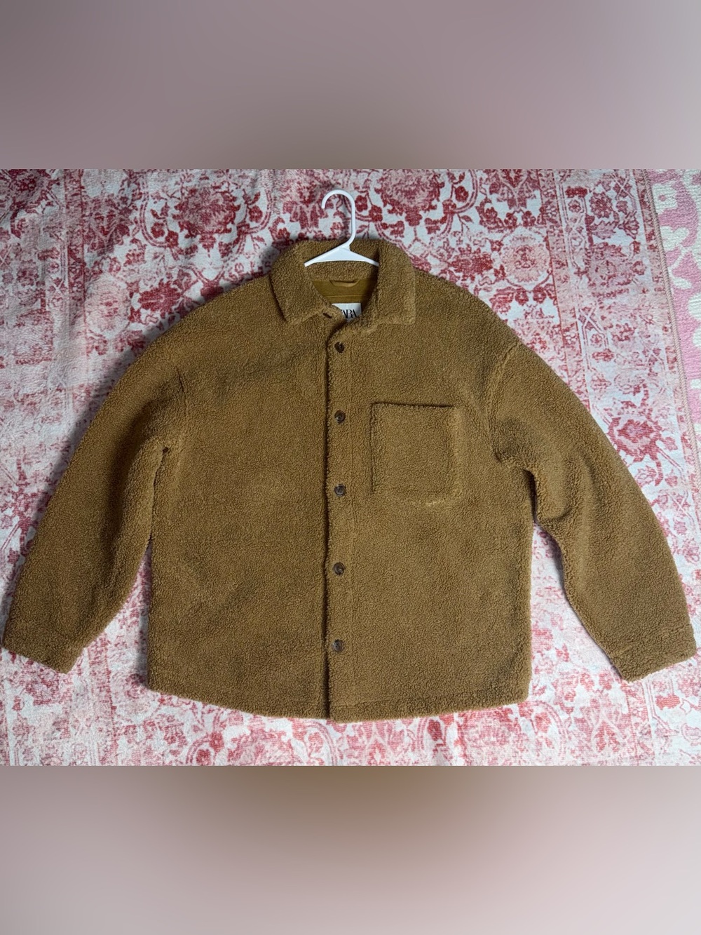 Zara Tan Sherpa Shirt Jacket